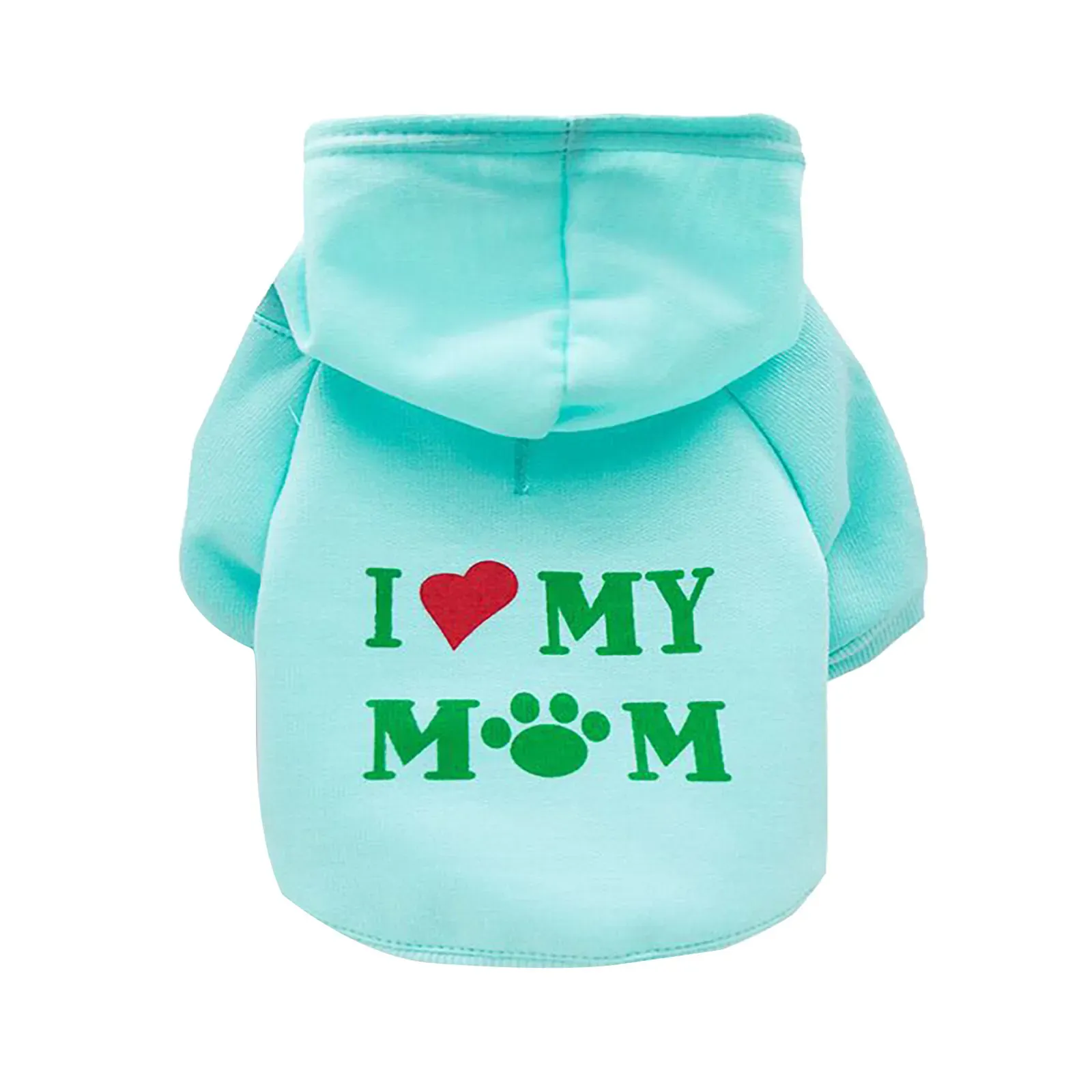I LOVE MY MOM Pullover Dog Hoodie, Light Blue, Large (6-Pack)